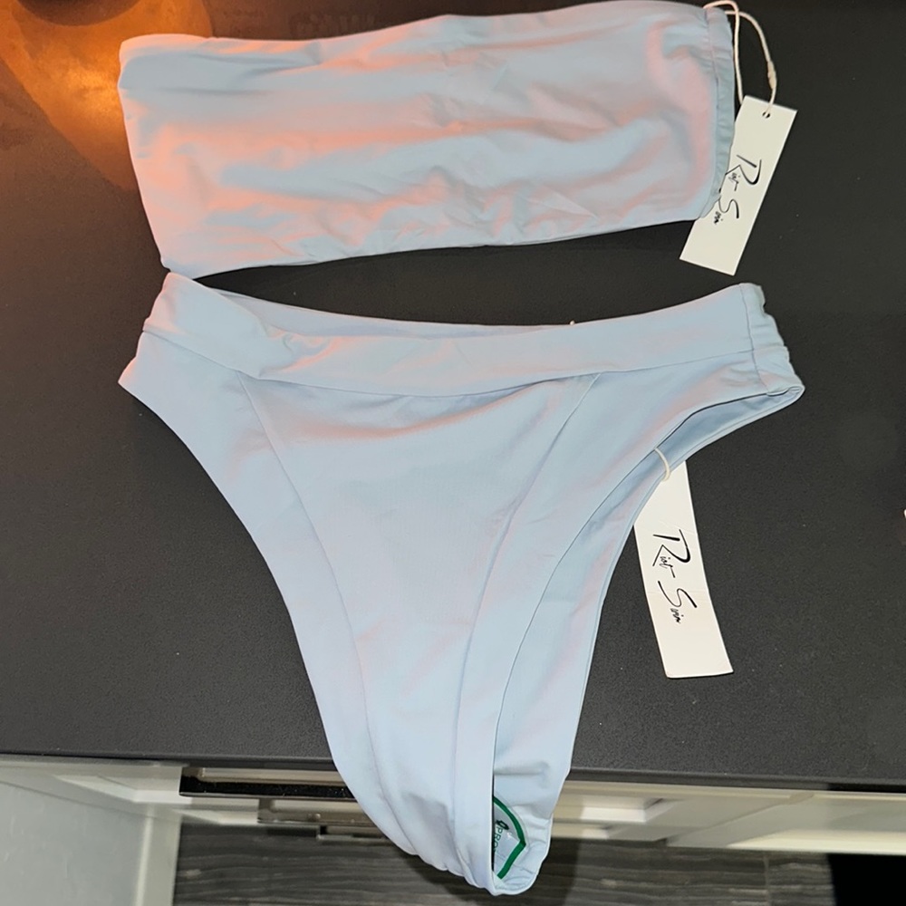 Brand new Riot Swim wear sky blue high waisted bikini